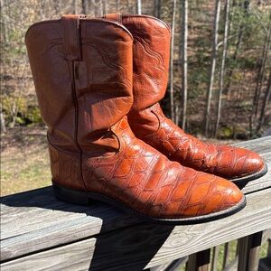 Justin basic cowboy western boots size 10.5 D made Mexico leather